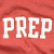 Red background with white block letters spelling PREP in a pixelated style.