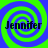 Four identical spiral patterns in green and blue with the name 'Jennifer' overlaid in dark blue text on each spiral.