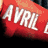 A 4-frame contact sheet of an animated AOL Instant Messenger buddy icon featuring Avril Lavigne with red banner text, showing sequential facial expressions and hand movements.
