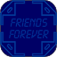 identical blue square icons with rounded corners, each displaying 'FRIENDS FOREVER' text and a light blue geometric border