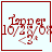Red text and symbols on light background with four showing static content except for one 's heart symbol changing to a star