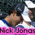 A person in a white and blue baseball uniform with 'Nick Jonas' text, transitioning to the same person adjusting a blue cap while wearing a white tank top with '<3s' text.