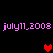 Pixelated text and heart symbols on a black background, with pink date strings repeating across the image.