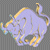 Animated icon of a light purple bull with golden horns and accents against a gray checkered background, next to green text reading 'Original Icons .com' on dark green.