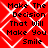 Red background with white diamond-shaped lattice pattern and black text reading "Make The Decision That Will Make You Smile" repeated in four identical quadrants.