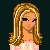 Pixel art contact sheet showing four frames of an animated doll icon with changing poses and text overlay reading "I may look Sweet but I'm really an evil bitch!"