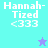 Four display 'Hannah-Tized <333' text with a star icon changing color across cyan, light blue, purple, and teal backgrounds