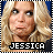 Pixelated static image of a person with long blonde hair and light skin, featuring bold text at the bottom against a blue background.