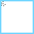 Animated pixel art icon with blue and black star-like particles moving across white background, displaying text phrases about cute pajamas and dreams.