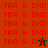 red text on colored backgrounds with two pixelated figures, one green and one orange