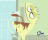 Animated sequence of a cartoon character with yellow hair and white eyes, brown liquid dripping from its mouth against light green background.