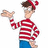 Animated cartoon character in red-and-white striped shirt and blue pants with raised hand gesture, shown from multiple angles against white background.