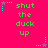 Bright pink background with green text reading "shut the duck up" arranged in a pattern, surrounded by small cyan and purple star-like pixel clusters
