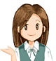 A cartoon-style character with brown shoulder-length hair wears a white collared shirt and teal vest, shown in four sequential poses against gray background.