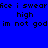 Blue background with repeated pixelated text 'ace i swear high im not god' in black, some words highlighted by light blue rectangular overlays.