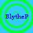 Four identical circular icons with green concentric rings on a light blue background, each containing blue text reading "BlytheP".