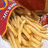 A 48x48 pixel animated contact sheet showing two frames of a fast food icon: left frame with fries and sauce, right frame with a taco or burrito wrap.