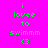 A static image with bright pink background and green pixelated text reading "i lovee to swimmm <3" with blue rectangular overlays on different text segments.