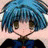 A pixelated anime-style character with blue hair and brown eyes on the left, next to a black background with white text "Anime IM" and stylized "cOM" on the right.