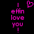 Pixelated pink text and heart symbol on black background, with one version showing a heart above the text.