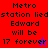 Four display text 'Metro station lied Edward will be 17 forever' with a star symbol changing color from purple to red