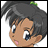 A pixelated anime-style character face with dark hair and a green hair accessory on the left, next to stylized text reading "Anime IM" and "COM" on a black background.