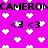 A static image with a bright pink background filled with white pixelated hearts and repeated text elements.