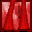 Pixel art contact sheet showing a red-themed animated character with multiple frames including legs, torso, full body, and text overlays reading "Red heads" and "have more fun!" on a pink background.
