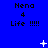 Blue background with repeated text "Nena 4 Life !!!!" and animated white star-like shapes appearing and disappearing across the