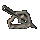 A metallic chain-link symbol with a diagonal bar, displayed in multiple variations across a
