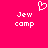 Pixelated white text and heart symbol on solid pink background, with two identical 'Jew comp' phrases side-by-side.