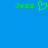 Green pixelated text 'Jess' appears on both sides of a green pixelated heart symbol against a solid blue background.