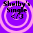 Four identical purple circular icons with pink concentric rings, each displaying 'Shelby's Single' text and a '< /3' symbol in black.