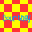 A static image with a red and yellow checkered background displaying the name "Courtney" in blue text across four repeated sections.