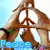 Animated icon shows hands forming a peace sign with 'Peace' text, transitioning to sand drawing of 'I Love U', then 'Forever Rox' with red heart.