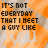 A static image with orange and gray watercolor background displaying repeated text "IT'S NOT EVERYDAY THAT I MEET A GUY LIKE YOU" in black font.