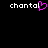 Pixelated text 'chantal' with a pink heart replacing the letter 'l', displayed on black background.