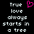 A static contact sheet showing two identical frames of a pixel art icon with white text on black background and a pink heart symbol above the text.