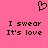 Pink background with black pixelated text and a heart symbol above the text.