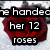 A four- of red roses with overlaid text, each showing distinct text and a rose with a different state or symbol