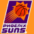 Pixelated icon of a basketball with sun rays on purple background, labeled 'PHOENIX SUNS' in blocky text below.