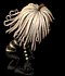 Animated character with white dreadlocks, striped body, and pumpkin head transitions from crouched to standing pose.