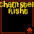 Four identical display yellow pixelated text and orange border with red pixelated alien icons on black background