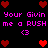 Pixelated graphic with repeated text and heart symbols on a black background, featuring pink text and red hearts.