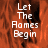 A static image with orange and black background displaying white text reading 'Let The Flames Begin' in four lines.
