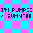 Pixelated text repeats across a checkered background with alternating cyan and magenta squares.