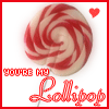 A red and white swirled lollipop with a red heart above it and 'YOU'RE MY Lollipop' text below, displayed in two showing a heart color change