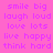 Pixelated text in pink and purple on four colored backgrounds: pink, teal, green, and gray, arranged in a