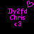 Pixelated pink text and symbols on black background with heart symbol above left side of text.
