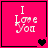 Four pink square display 'I Love You' text with pixelated hearts changing from one to two to three to four